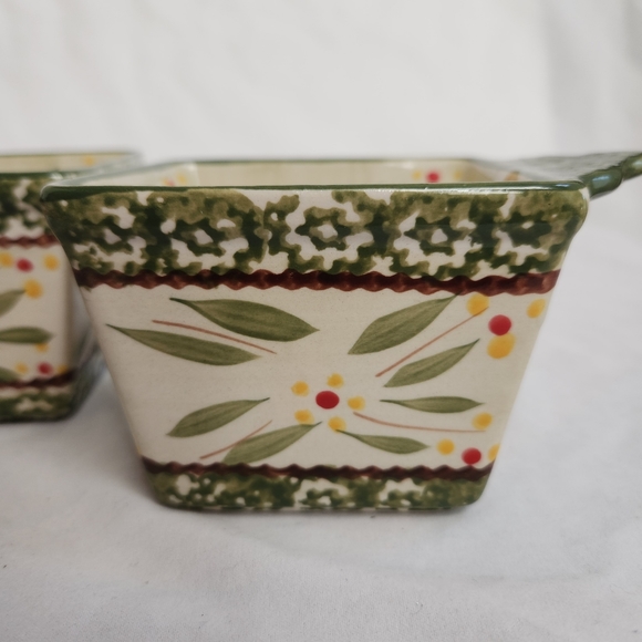Pair of Temp-tations Green Old World Soup Bowls Ramekins - Picture 6 of 11